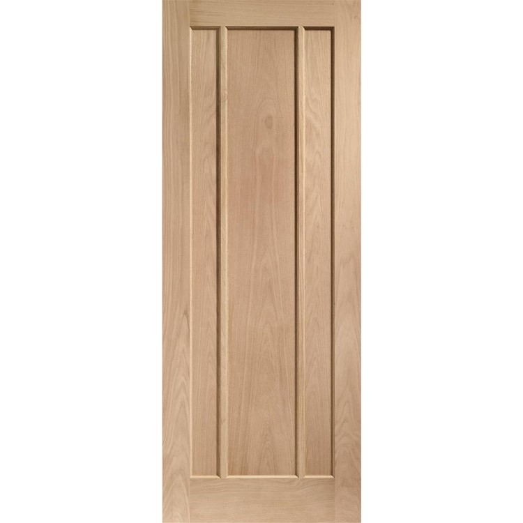 Internal Oak 3-Panel FD30 Fire Door - Unfinished - 1981 x 762 x 44mm - Worcester - XL Joinery