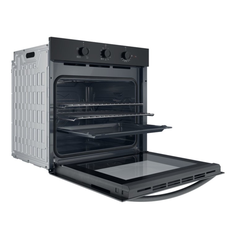 Refurbished Indesit Click&Clean Electric Single Oven - Black