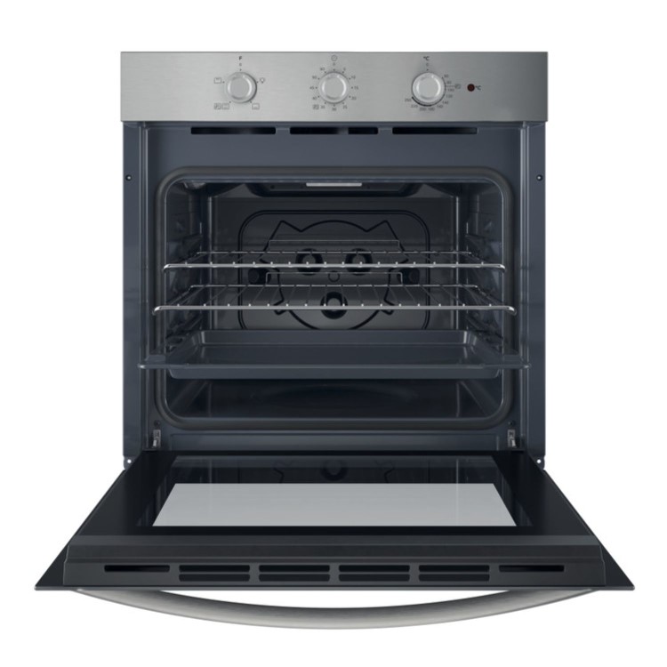 Refurbished Indesit Click&Clean Electric Single Oven - Stainless Steel