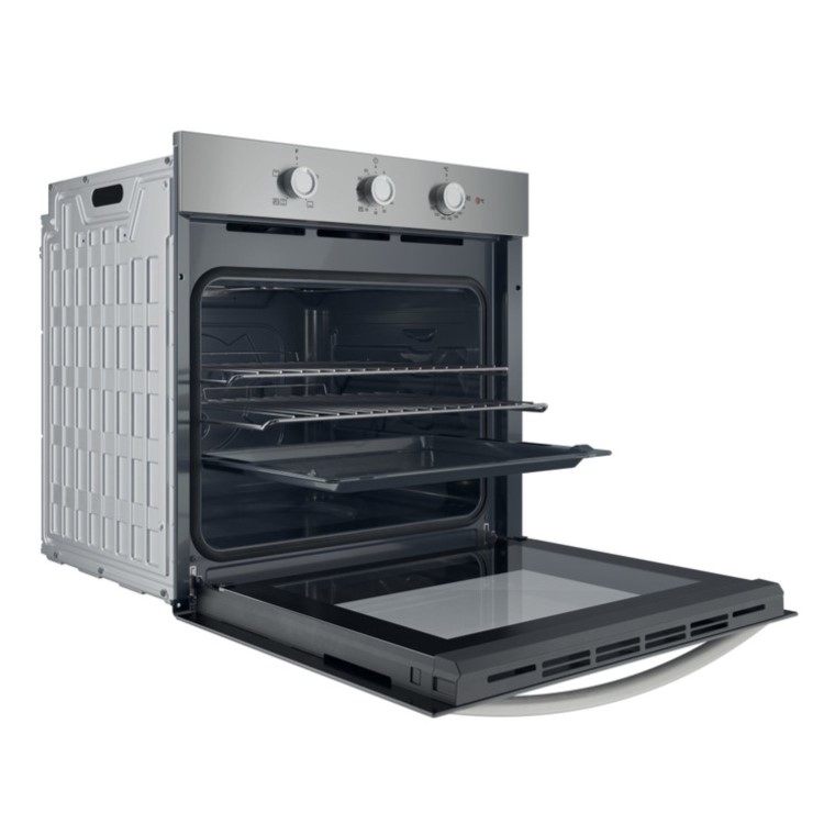 Refurbished Indesit Click&Clean Electric Single Oven - Stainless Steel
