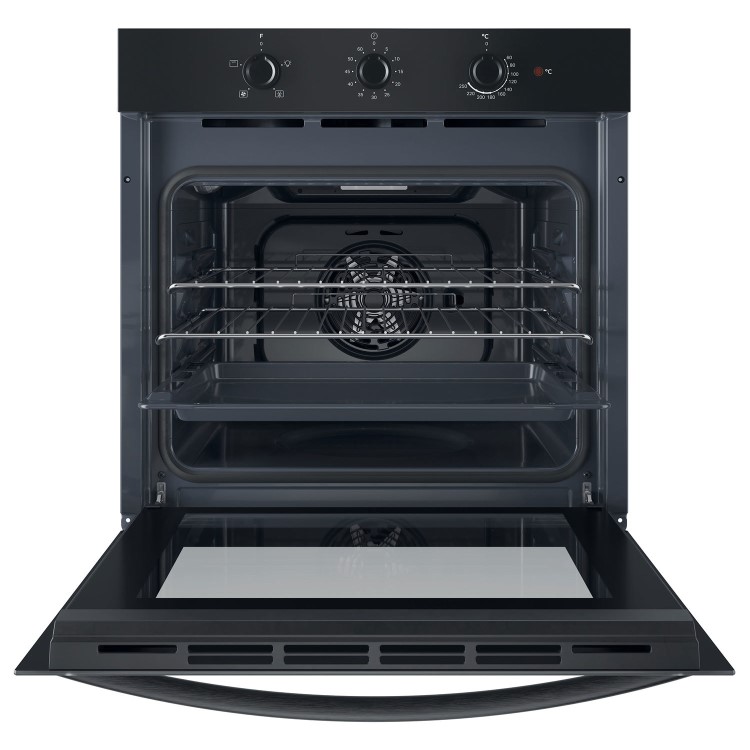 Refurbished Indesit Click&Clean Electric Single Fan Oven - Black