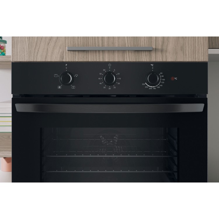 Refurbished Indesit Click&Clean Electric Single Fan Oven - Black
