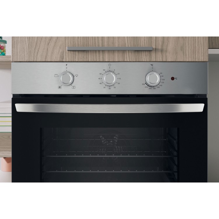 Indesit IO233XUK Click&Clean Electric Single Oven - Stainless Steel  