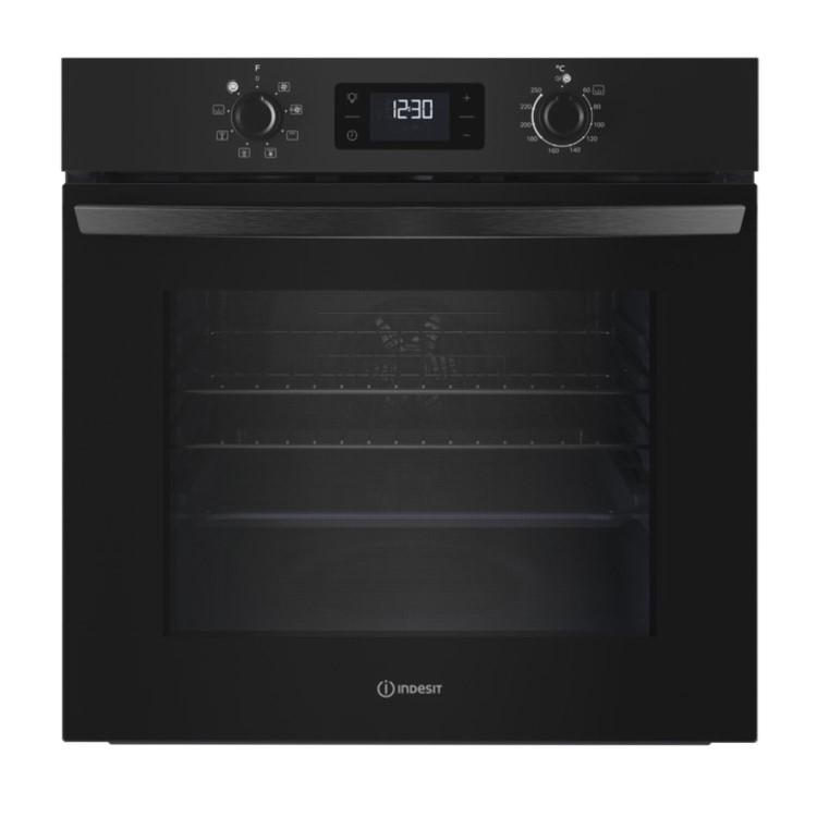 Indesit Turn&Go Electric Single Oven - Black
