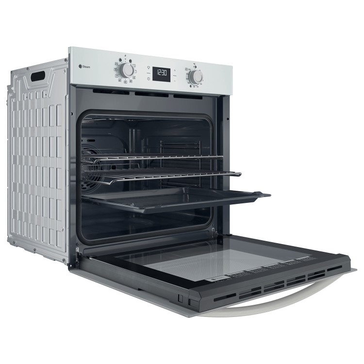 Indesit IO258HSWUK Turn&Go Steam Electric Single Oven - White  