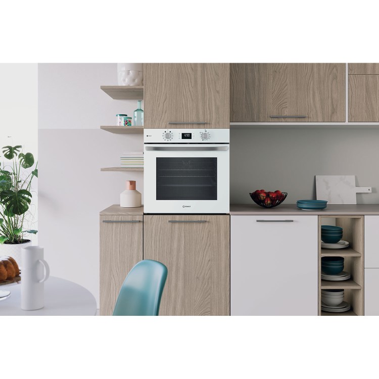 Indesit IO258HSWUK Turn&Go Steam Electric Single Oven - White  
