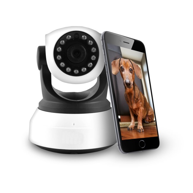 GRADE A1 - electriQ HD 720p Wifi Pet Monitoring Pan Tilt Zoom Camera with 2-way Audio & dedicated App