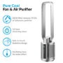 38 inch Quiet Pure Cool Bladeless HEPA Purifying Tower Fan with Remote Control Timer and Oscillation - Silver