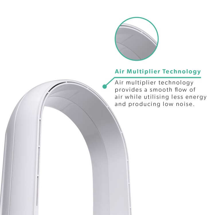 GRADE A1 - Quiet Pure Cool Bladeless HEPA & UV Purifying Tower Fan Smart WiFi Alexa RC Timer and Oscillation