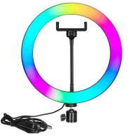 electriQ 10" RGB LED Ring Light with Floor Stand and Remote - electriQ electriQ 10" RGB LED Ring Light with Floor Stand and Remote - electriQ