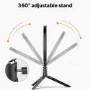 10" RGB LED Ring Light with Tripod Stand Phone Holder and Remote - electriQ