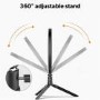 electriQ 10" RGB LED Ring Light with Tripod Stand Phone Holder and Remote - electriQ