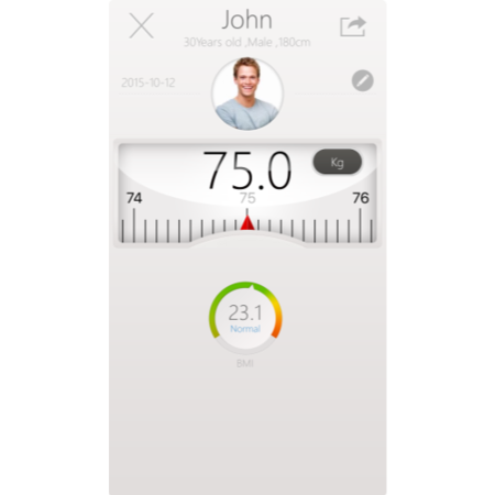 GRADE A1 - ElectriQ Bluetooth BMI Smart Scale with Free iOS & Android app