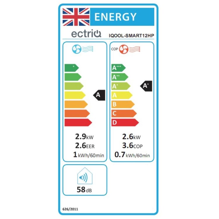 Refurbished electriQ iQool 10000 BTU Wall Mounted Smart Air Conditioner with Heat Pump - No Outdoor Unit Needed