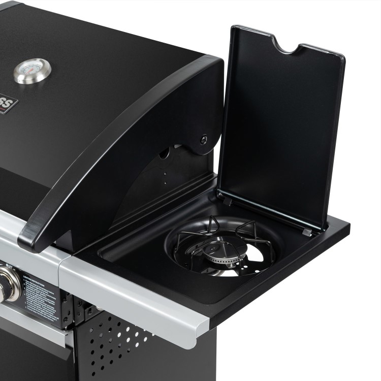 Refurbished Boss Grill Alabama Elite - 3 Burner Gas BBQ Grill with Side Burner - Black