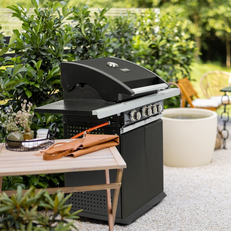 Refurbished Boss Grill Alabama Elite - 3 Burner Gas BBQ Grill with Side Burner - Black