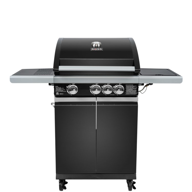 Refurbished Boss Grill Alabama Elite - 3 Burner Gas BBQ Grill with Side Burner - Black