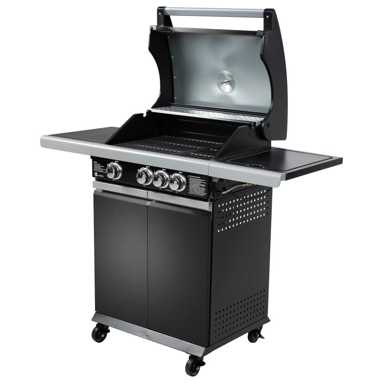 Refurbished Boss Grill Alabama Elite - 3 Burner Gas BBQ Grill with Side Burner - Black