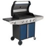 Boss Grill Kentucky Premium - 4 Burner Gas BBQ Grill with Side Burner - Blue