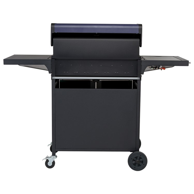 Boss Grill Kentucky Premium - 4 Burner Gas BBQ Grill with Side Burner - Blue