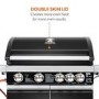 Boss Grill Alabama Elite - 4 Burner Gas BBQ Grill with Side Burner - Black