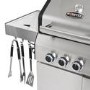 Monster Grill Double Header 4 Burner Gas BBQ Grill with Side Burner - Stainless Steel