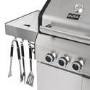 Boss Grill Double Header 4 Burner Gas BBQ Grill with Side Burner - Stainless Steel