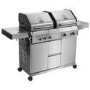 Boss Grill Double Header 4 Burner Gas BBQ Grill with Side Burner - Stainless Steel