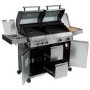 Boss Grill Double Header 4 Burner Gas BBQ Grill with Side Burner - Stainless Steel