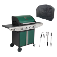 Boss Grill Kentucky Premium - 4 Burner Gas BBQ Grill with Side Burner - Green Boss Grill Kentucky Premium - 4 Burner Gas BBQ Grill with Side Burner - Green
