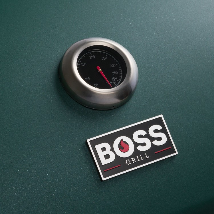 Boss Grill Kentucky Premium - 4 Burner Gas BBQ Grill with Side Burner - Green