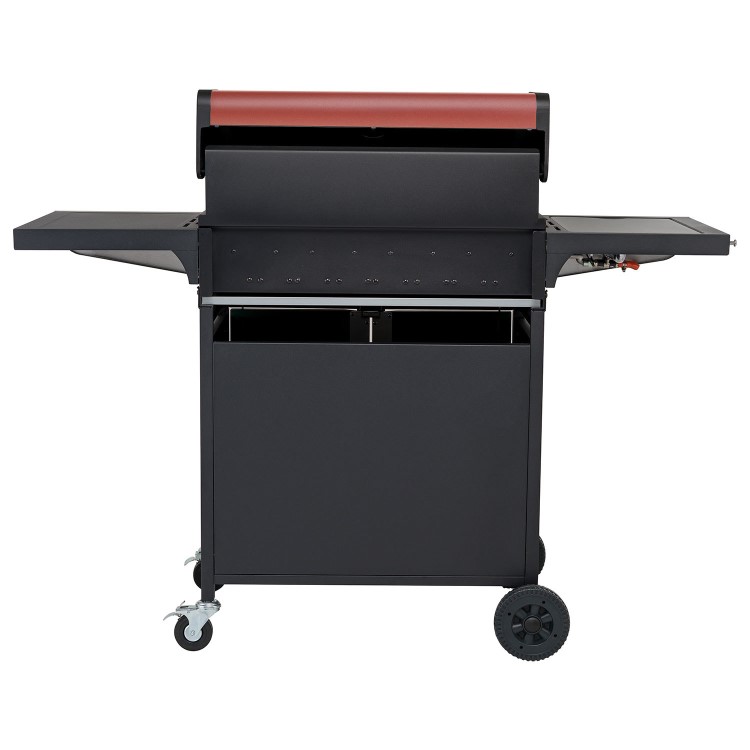 Boss Grill Kentucky Premium - 4 Burner Gas BBQ Grill with Side Burner - Red