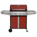 IQBBQ4BRED Boss Grill Kentucky Premium - 4 Burner Gas BBQ Grill with Side Burner - Red