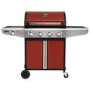 Boss Grill Kentucky Premium - 4 Burner Gas BBQ Grill with Side Burner - Red