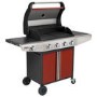 Boss Grill Kentucky Premium - 4 Burner Gas BBQ Grill with Side Burner - Red