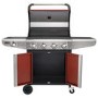 Boss Grill Kentucky Premium - 4 Burner Gas BBQ Grill with Side Burner - Red