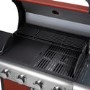 Boss Grill Kentucky Premium - 4 Burner Gas BBQ Grill with Side Burner - Red