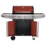 Boss Grill Kentucky Premium - 4 Burner Gas BBQ Grill with Side Burner - Red