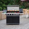 Boss Grill IQBBQ6BBL Alabama Elite - 6 Burner Gas BBQ Grill with Side Burner - Black    