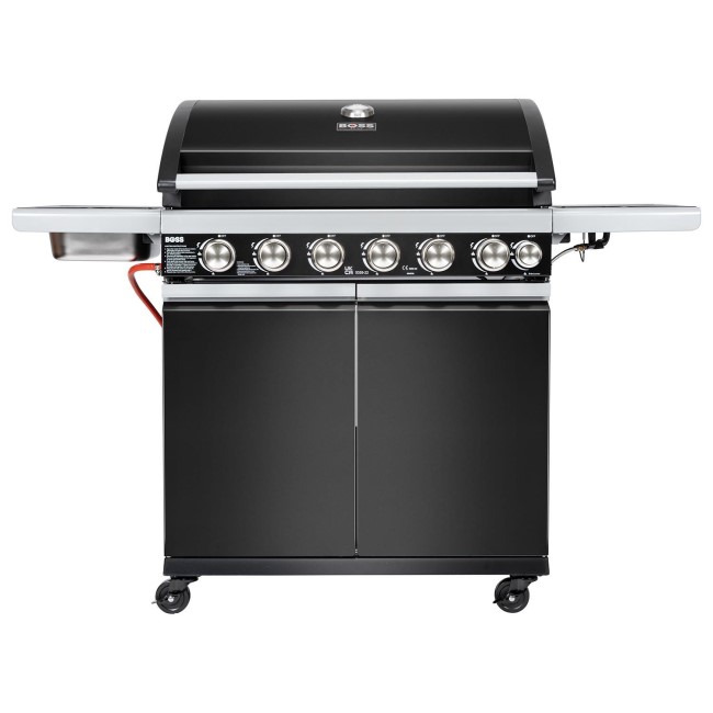 Boss Grill IQBBQ6BBL Alabama Elite - 6 Burner Gas BBQ Grill with Side Burner - Black    