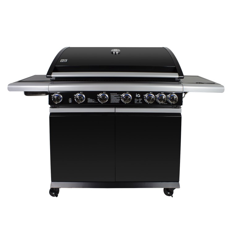 Refurbished Boss Grill Alabama Elite - 6 Burner Gas BBQ Grill with Side Burner - Black