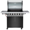 Boss Grill IQBBQ6BBL Alabama Elite - 6 Burner Gas BBQ Grill with Side Burner - Black    