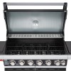 Boss Grill IQBBQ6BBL Alabama Elite - 6 Burner Gas BBQ Grill with Side Burner - Black    