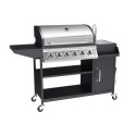 IQBBQ6BCOMPKIT Boss Grill Texas Slimline Outdoor Kitchen - 6 Burner Gas BBQ with Sink and Chopping Board - Black
