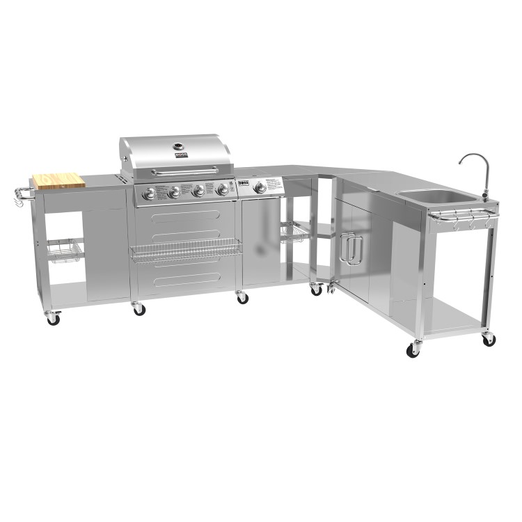 Boss Grill Texas Premium Modular Outdoor Kitchen - 4 Burner Gas BBQ ...