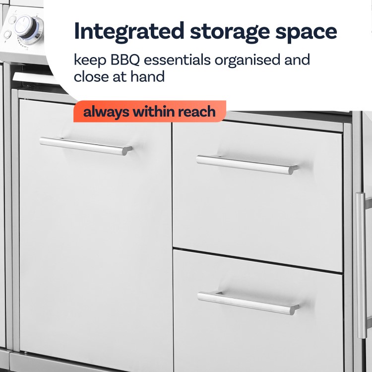 Boss Grill Premium Modular 6 Burner Built-In BBQ with Fridge - Stainless Steel 