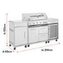 Boss Grill Premium Modular 6 Burner Built-In BBQ with Fridge - Stainless Steel 