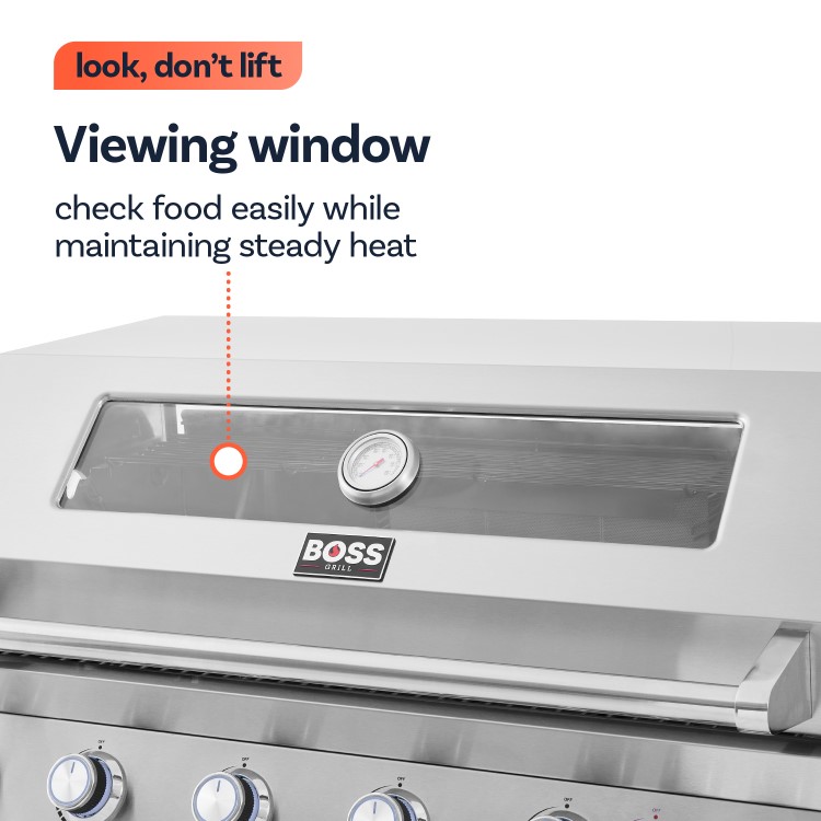 Boss Grill Premium Modular 6 Burner Built-In BBQ with Fridge - Stainless Steel 