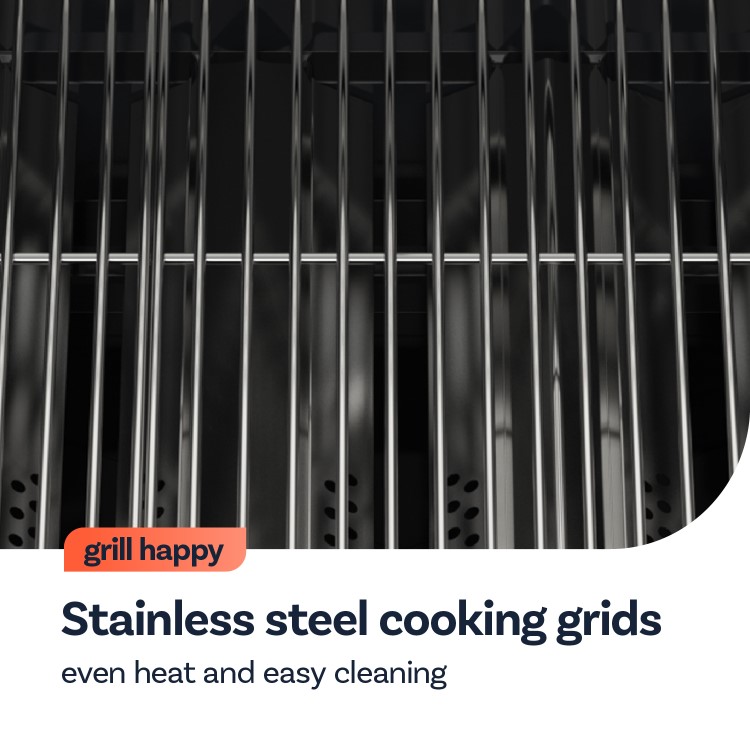 Boss Grill 6 Burner Built-In Gas BBQ - Black 