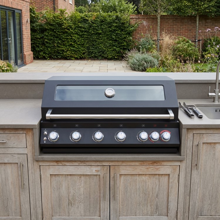 Refurbished Boss Grill 6 Burner Built-In Gas BBQ - Black